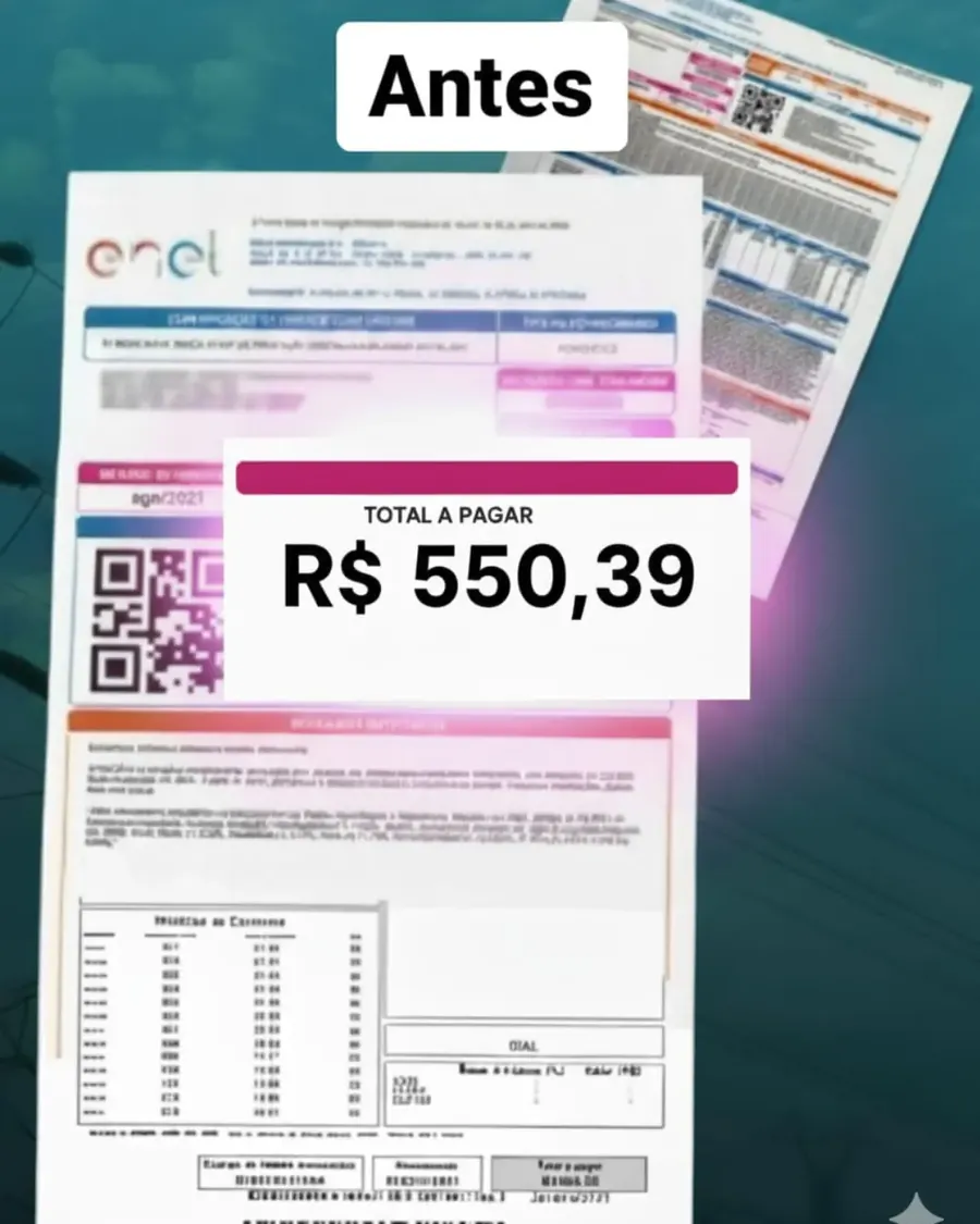 Conta de luz antes da instalação solar